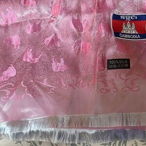Elegant Pink Silk Scarf